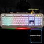 Satisfy your comfortable and healthy life ZGB G700 104 Keys USB Wired Mechanical Feel RGB Backlight Metal Panel Suspension Gaming Keyboard with Phone Holder,For E-sports mechanical game keyboard(Black