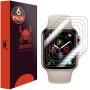 Skinomi Screen Protector Compatible with Apple Watch Series 5 (44mm)(6-Pack)(EZ Installation) Clear TechSkin TPU Anti-Bubble HD Film