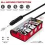 Cigarette Lighter Adapter, OOWOLF 3-Socket 180W 12V/24V DC Quick Charge 3.0 Power Car Splitter for GPS, Dash Cam, Sat Nav, Phone, iPad, Tablet (Black-Red) Cigarette Lighter Adapter, OOWOLF 3-Socket 180W 12V/24V DC Quick Charge 3.0 Power Car Splitter for GPS, Dash Cam, Sat Nav, Phone, iPad, Tablet (Black-Red)
