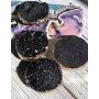 Crystal Phone Grip & Stand: Sparkly Textured Glitter Geode Black Druzy Healing Natural Stone Crystal Phone Accessory…