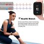Fitness Smartwatch for Women Men, Waterproof Swimming Smart Watch with Heart Rate Blood Oxygen Monitor, Fitness Tracker with 18 Sport Modes, Music, Sleep Monitor, Pedometer for iPhone Android Phones