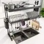 Over Sink Dish Drying Rack, Boosiny 2 Tier Stainless Steel Expandable Kitchen Dish Rack (27.5 - 33.5), Adjustable Large Dish Drainer Shelf with Utensil Holder, Over the Sink Storage Rack Organizer Over Sink Dish Drying Rack, Boosiny 2 Tier Stainless Steel Expandable Kitchen Dish Rack (27.5 - 33.5), Adjustable Large Dish Drainer Shelf with Utensil Holder, Over the Sink Storage Rack Organizer