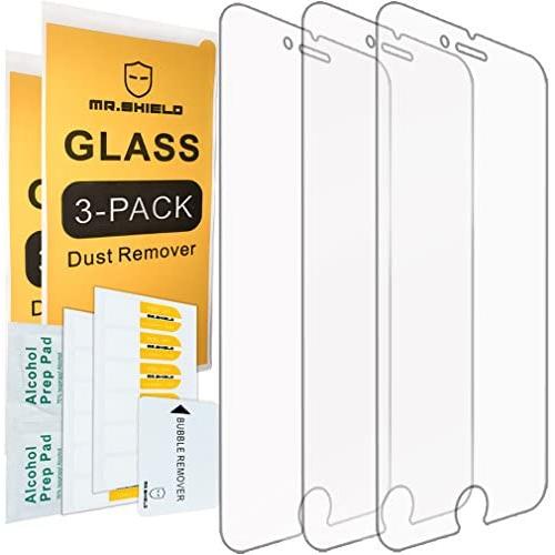 Mr.Shield [3-Pack] for iPhone 7 Plus/iPhone 8 Plus [Tempered Glass] Screen Protector [0.3mm Ultra Thin 9H Hardness 2.5D Round Edge] with Lifetime Replacement