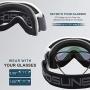 SPOSUNE OTG Ski Goggles - Over Glasses Snow Snowboard Goggle with Anti Fog Dual Lens for Men Women Youth Kids Skiing Skating Snowmobile, Windproof UV400 Protection Winter Sports Protective Glasses