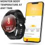 Smart Watch,Health and Fitness Smartwatch with Temperature Immunity Heart Rate Blood Pressure SpO2 Monitor Sleep Tracker,high-Definition Full-Screen Touch,IP68 Waterproof ,for Android iOS Phone