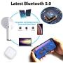 Bluetooth 5.1 True Wireless Earbuds with Charging Case Waterproof Earbuds Comfortable&Lightweight (2.9g) TWS Headphones Earbuds Premium Sound with Deep Bass for Sport,Running (White Dream TWS-O8)