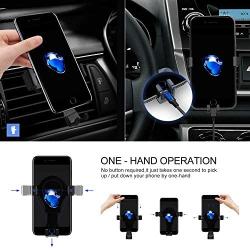 Gravity Car Phone Mount, iVoler Hands Free Auto Lock One Handed Air Vent Cradle Auto Release Cell Phone Holder One-Handed Design Compatible iPhone Xs MAX X 8 7 6 Plus Samsung S9 S8 S7 Note Matte Black