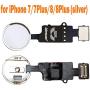 Johncase Home Button Main Key Flex Ribbon Cable Assembly Replacement Part Compatible for iPhone 7/7 Plus and 8/8 Plus All Carriers (Silver)