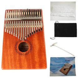 Hidear Thumb Piano Kalimba 17 keys Finger Piano 17 Tone Musical Toys with Instruction and Tune Hammer, Portable Thumb Piano Okoume