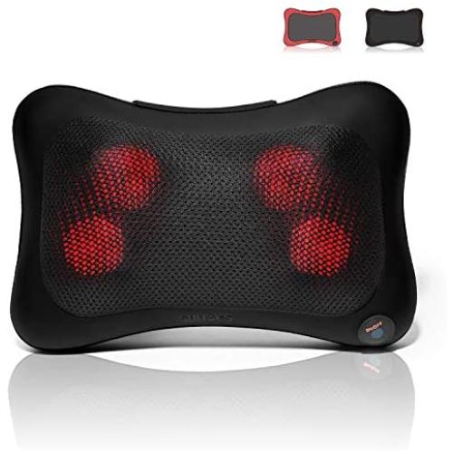 SULIVES Shiatsu Back and Neck Massager, Massage Pillow with Heat for Muscle Pain Relief, The Best Relaxing Gift for Home Offices and Cars