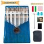 EastRock Kalimba 17 Keys Thumb Piano, Portable Finger Piano Gifts with EVA Waterproof Hard Protective Case, Professional Acoustic Finger Thumb Piano Music Gift for Kids Adult Beginners (Blue)