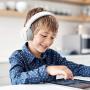 Kids Headphones, gorsun Lightweight Stereo Foldable Wired Headphones Volume Limited for Kids Adults Adjustable Headband Headset for Cellphones Smartphones iPhone Laptop Computer Mp3/4 Earphones(White)