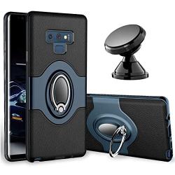 Samsung Galaxy Note 9 Case - eSamcore Ring Holder Kickstand Cases + Dashboard Magnetic Phone Car Mount [Navy Blue]