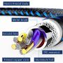 Micro USB Cable,XIAE 5Pack (3/3/6/6/10FT) Nylon Braided Fast Charging Cable Aluminum Housing USB Charger Android Cable for Samsung Galaxy S7 Edge S6 S5,Android Phone,LG G4,HTC and More-Black&Blue