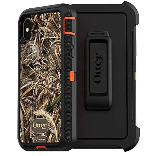 Otterbox Defender Series Screenless Edition Case for Iphone Xs & Iphone X - (NOT compatible with iPhone XR or XS Max) - Retail Packaging - (Blaze Orange/Black/Max 5 Camo)