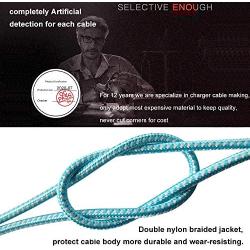 iPhone Charger Cable 10 FT 90 Degree iPhone Lightning Cable 3 Pack Right Angled Brided iPhone Charging & Syncing Cord for iPad/iPhone XS/Max/XR/X/8/7/6/iPod(Light Blue,10ft)
