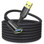 10FT USB 3.0 Extension Cable Type A Male to Female Extension Cord AINOPE Durable Braided Material High Data Transfer Compatible with USB Keyboard,Mouse,Flash Drive, Hard Drive,Printer-Black