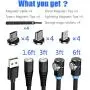 Magnetic Charging Cable,(4Pack 1ft/3ft/3ft/6ft) LSGAE 2nd Generation 3 in 1 Cable QC 3.0 Fast Charging & Data Transmission, Compatible with Mirco USB, Type C Smartphone and iProduct Device (Black) Magnetic Charging Cable,(4Pack 1ft/3ft/3ft/6ft) LSGAE 2nd Generation 3 in 1 Cable QC 3.0 Fast Charging & Data Transmission, Compatible with Mirco USB, Type C Smartphone and iProduct Device (Black)