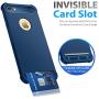 SUPBEC iPhone 7/8 Case with Card Holder and [ Screen Protector Tempered Glass x2Pack] Protective Ultra-Thin-Slim Cover with Silicone TPU Shockproof Rubber Wallet Case for iPhone7 / iPhone8-Blue