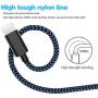 USB Type C Cable 4 Packs (3FT 6FTx2 10FT) USB-A to USB-C Fast Charging Braided Wire, Compatible with Samsung Galaxy S10 S10E S9 S8 S20 Plus{BIue}