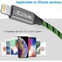 iPhone Charger Cable, iCrius [MFi Certified] 6ft LED Light Up Visible Flowing Lightning Charger Charging Cord Compatible iPhone11 Plus/XS/XR/X /8 Plus / 8/7 Plus / 7, iPod Touch More-Green