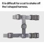 pidan Cat Harness and Leash Set Escape Proof Adjustable Cat Walking Jackets Cat Vest with Metal Clip 1.2m Strap Comfort Fit for Pet Kitten Rabbit Small Animals
