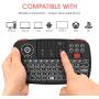 (2019 Upgrade) Rii i4 Mini Bluetooth Keyboard with Touchpad, Blacklit Portable Wireless Keyboard with 2.4G USB Dongle for Smartphones, PC, Tablet, Laptop TV Box iOS Android Windows Mac.Black