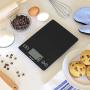 Escali Arti Glass Digital LCD Display Kitchen, Office, Baking Herb Scale w/Nutrition and Calorie Counting Feature, 15lb Capacity, 9" x 6.5" x .75", Black Obsidian