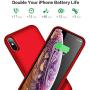 Trswyop Battery Case for iPhone Xs Max, 7800mAh Portable Charging Case for iPhone Xs Max Rechargeable External Battery Pack Extended Battery Protective Charger Case(6.5 inch)-Red