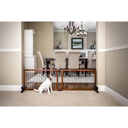 Carlson 70-Inch Wide Adjustable Freestanding Pet Gate, Premium Wood