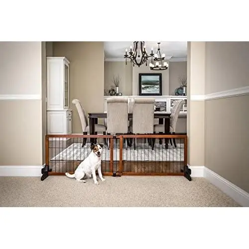 Carlson 70-Inch Wide Adjustable Freestanding Pet Gate, Premium Wood Carlson 70-Inch Wide Adjustable Freestanding Pet Gate, Premium Wood