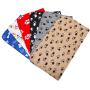 6 Pack Pet Blanket Soft Fleece Dog Cat Blanket, Fluffy Warm Sleep Bed Cover with Paw Print for Kitten Puppy