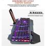 3-color optional keyboard, RGB LED backlight mechanical gaming keyboard, with mobile phone holder, suitable for industrial, office, (Black)