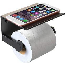 Vdomus Toilet Paper Holder, Rustproof Aluminum Wall Mounted Toilet Roll Holder with Shelf