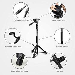 Camera Tripod Portable Aluminum Alloy Camera Tripod Monopod with 3-Way Swivel Pan Head and Carrying Bag for DSLR, DV Video Camcorder, Phone (BJ-368)