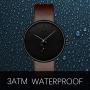 Mens Watches Minimalist Ultra Thin Waterproof Fashion Dressy Wrist Watch for Men Business Casual Luxury Quartz Analog Watch