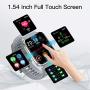 RUNDOING 1.54 inch Full Touch Screen Smart Watch for Android iOS Phones IP68 Waterproof,Fitness Tracker with Sleep/Heart Rate Monitor,Step/Calorie Counter,Smartwatch for Women Men Girls