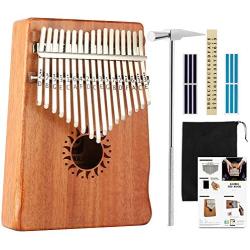 Donner 17 Key Kalimba Thumb Piano Finger Piano, Mbira Solid Mahogany Body DKL-17