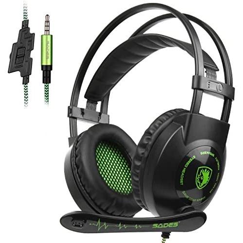 SADES 3.5MM Stereo Surround Gaming Headset with Microphone Volume Control Headphones for PC/MAC/PS4/Smartphone/Table