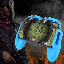 Efaster Mobile Game Controller for PUBG 4in1 Gamepad Shoot and Aim Trigger Phone Cooling (Blue)