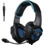 SADES 807 Multi-Platform Gaming Headset for Playstation 4 PS4 PC Computer Games, Noise Isolation Bass Surround Stereo Soft Earmuffs Over-Ear Headphones with Mic