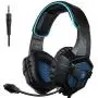 SADES 807 Multi-Platform Gaming Headset for Playstation 4 PS4 PC Computer Games, Noise Isolation Bass Surround Stereo Soft Earmuffs Over-Ear Headphones with Mic