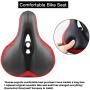 EVNNO Bicycle Saddle, The Most Comfortable Leather Bicycle Seat, Memory Foam, Universal Fit For Seat For Bike，WomenS Bike Saddle，Mens Padded Bike Seat，Bicycle seat double shock absorption memory foam