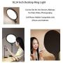 10” Selfie Fill Light with Stand & Cellphone Holder - Round Bi-Color LED Video Light Panel, 3500K-6000K Dimmable Desk Makeup Ring Light, CRI>96 Studio Light for Video Shooting Live Stream Photography