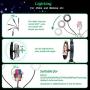 SICCOO Ring light,protect eyes and reduce visual fatigue, double ring light with mirror on desktop 5 inch 3200-6500K, Dimmable makeup light for Live Streaming/Youtube Video/Vlogging/Selfie/Photography