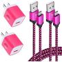 Android Charger Micro USB Cable,4 Kit Single Port Wall Charger Block with 6ft Fast Charging Nylon Cord Compatible Samsung Galaxy A10s S7 Edge S6 J8 J7 Note 5,LG K50S K20 K30,Moto G5 Plus E4 G6 Play