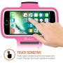 Trianium Armband for Smaller Phone Sport Running Pouch Case Fit Phone Diagonal Size up to 5.85" for iPhone X 8 7 6s 6, iPhone SE 5S 5 5C, Galaxy s9 s8 s7 s6 s5 [ArmTrek Classic Hot Pink]