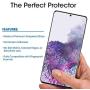 amFilm Ultra Glass Screen Protector for Galaxy S20 Plus, (2 Pack) UV Gel Application, Tempered Glass, Compatible with UltraSonic Fingerprint Scanner for Galaxy S20 Plus (2020)