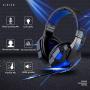 Professional Led Light Gaming Headphones for Computer PS4 Adjustable Bass Stereo PC Gamer Over Ear Wired Headset with Mic Gifts Suitable for Mobile Phones and Computers (Color : BlackRed with Light)