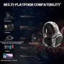 K20 Gaming Headset for PS4 Xbox One PC Mac Mobile Gaming Headphone, Camouflage Headset with 4D Surround Sound and Bass Stereo, LED Light & Noise-Isolation Microphone.